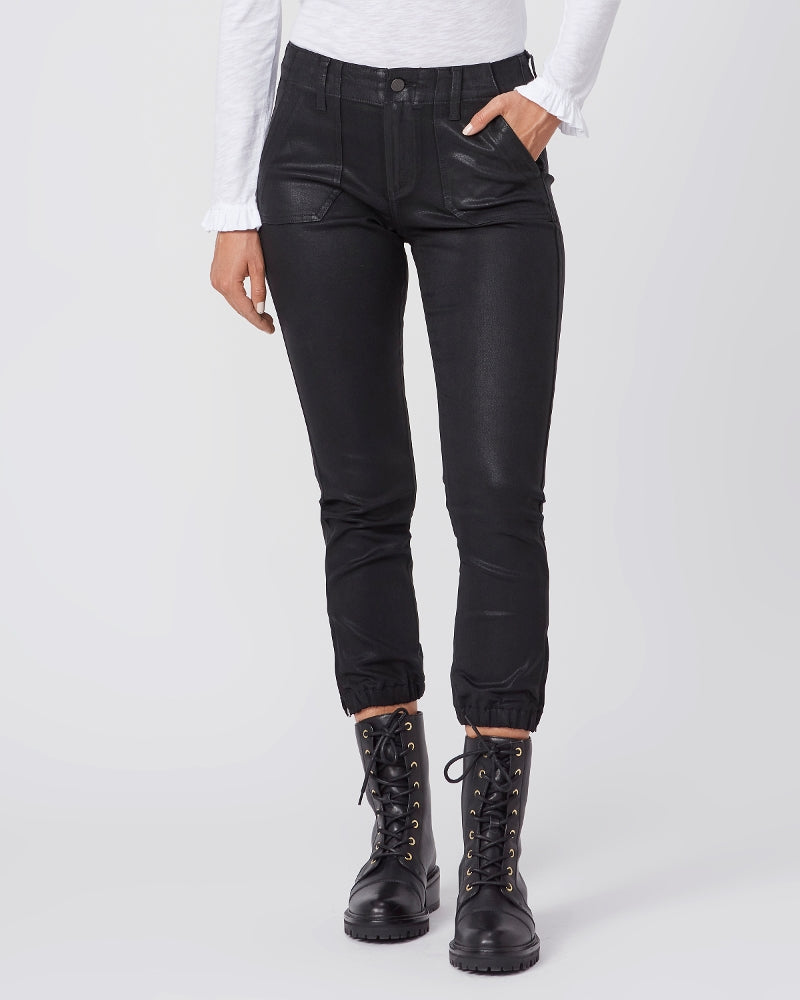 COATED MAYSLIE JOGGER (BLACK FOG) - PAIGE