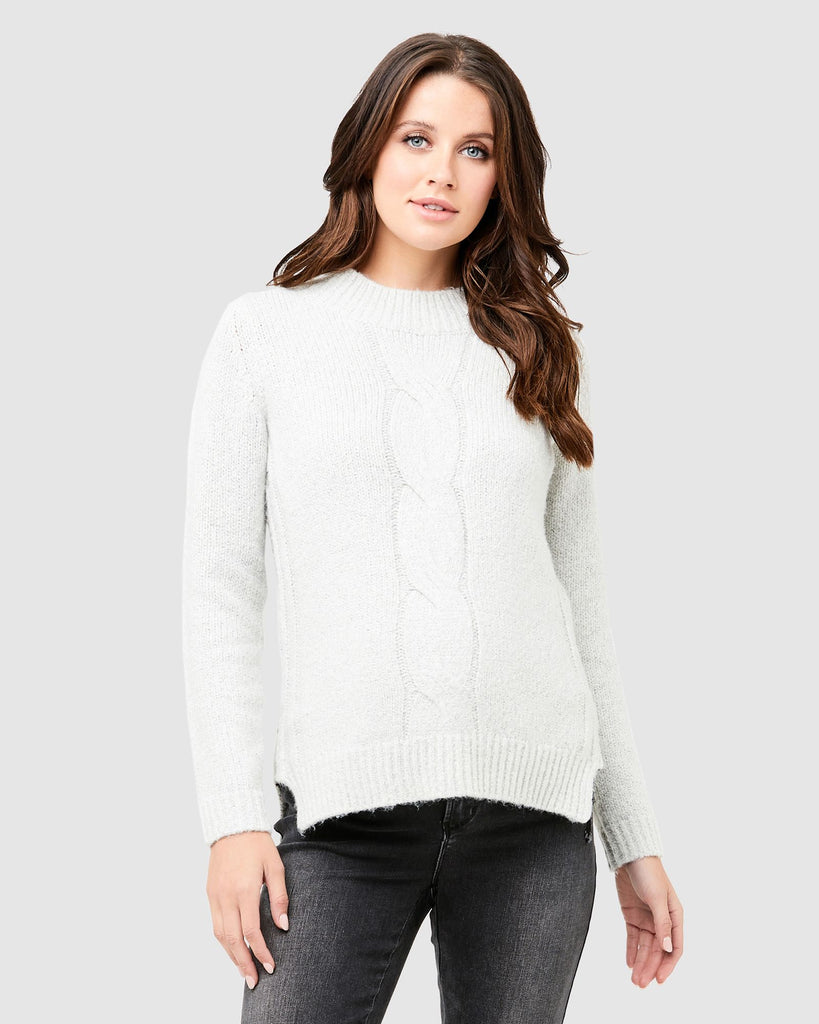 CABLE KNIT NURSING SWEATER - RIPE MATERNITY