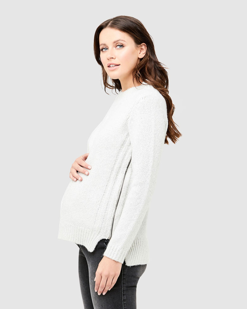 CABLE KNIT NURSING SWEATER - RIPE MATERNITY