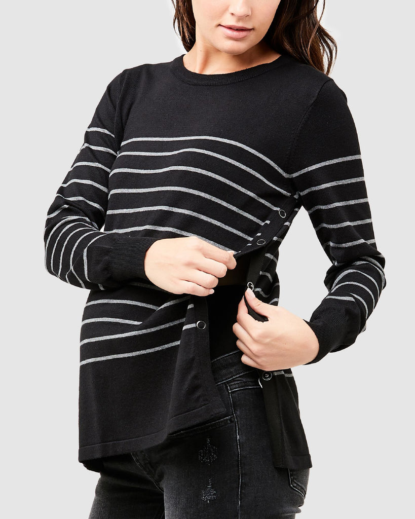 BUTTON UP NURSING SWEATER - RIPE MATERNITY
