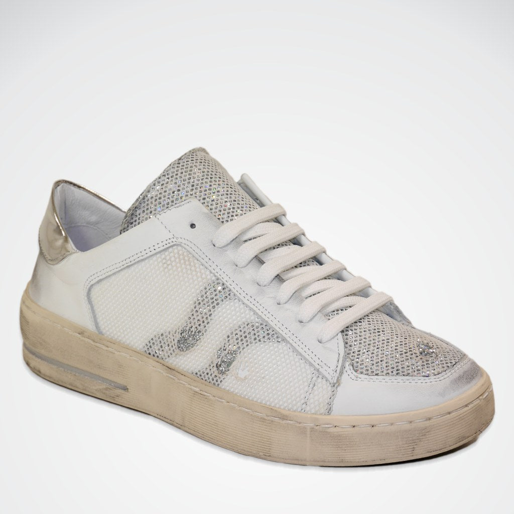MESH ZEBRA STRIPE SILVER SNEAKER - PIRANHA
