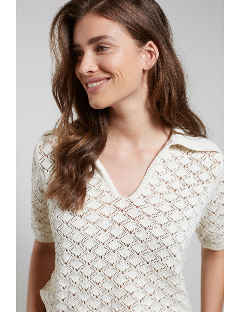 POINTELLE TEXTURED POLO - YAYA