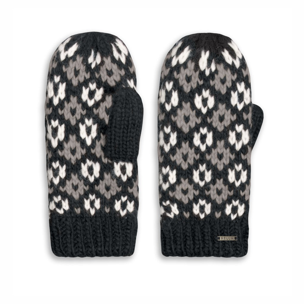 COLO YARN MITTS (BLACK MIX) - RELLA