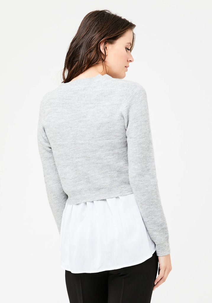 MANDY DETACHABLE NURSING KNIT (GREY MARLE) - RIPE MATERNITY