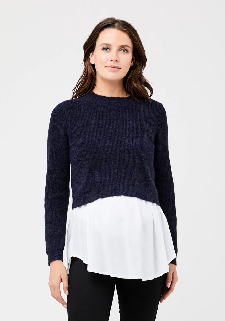 MANDY DETACHABLE NURSING KNIT (NAVY) - RIPE MATERNITY