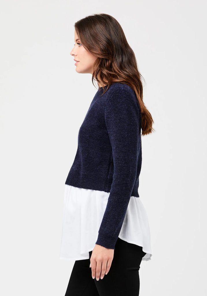 MANDY DETACHABLE NURSING KNIT (NAVY) - RIPE MATERNITY