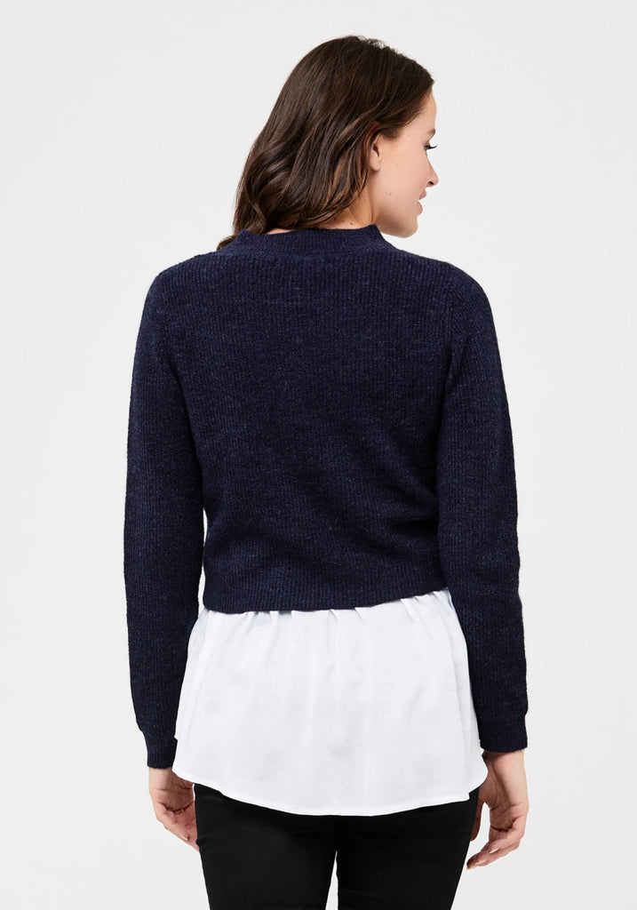 MANDY DETACHABLE NURSING KNIT (NAVY) - RIPE MATERNITY
