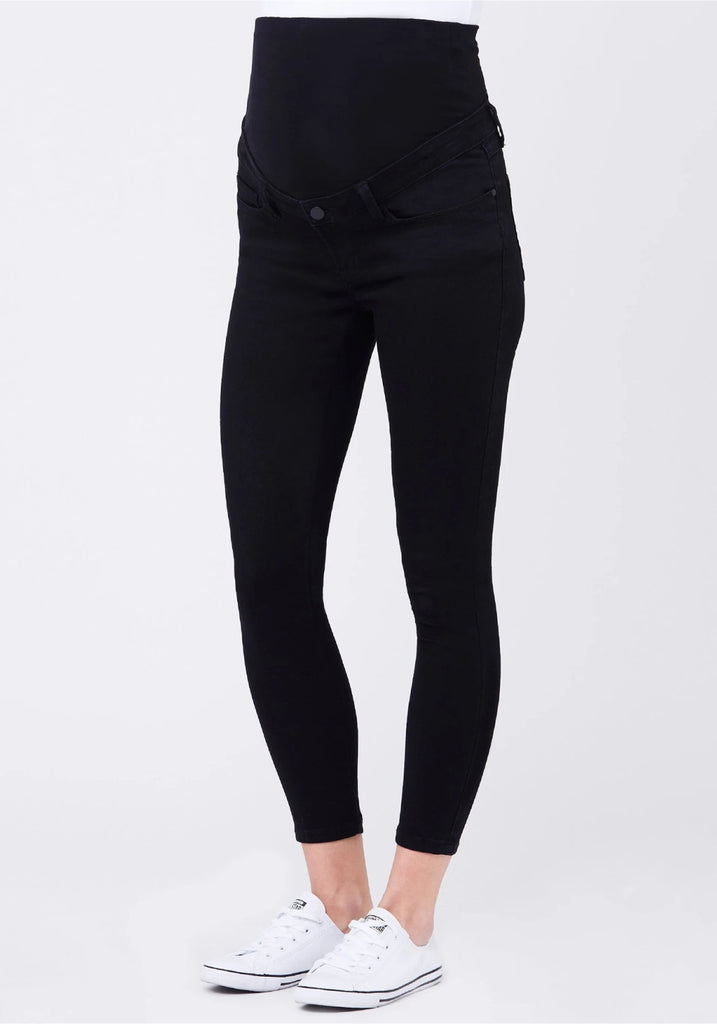 REBEL ANKLE GRAZER JEGGING (BLACK) - RIPE MATERNITY