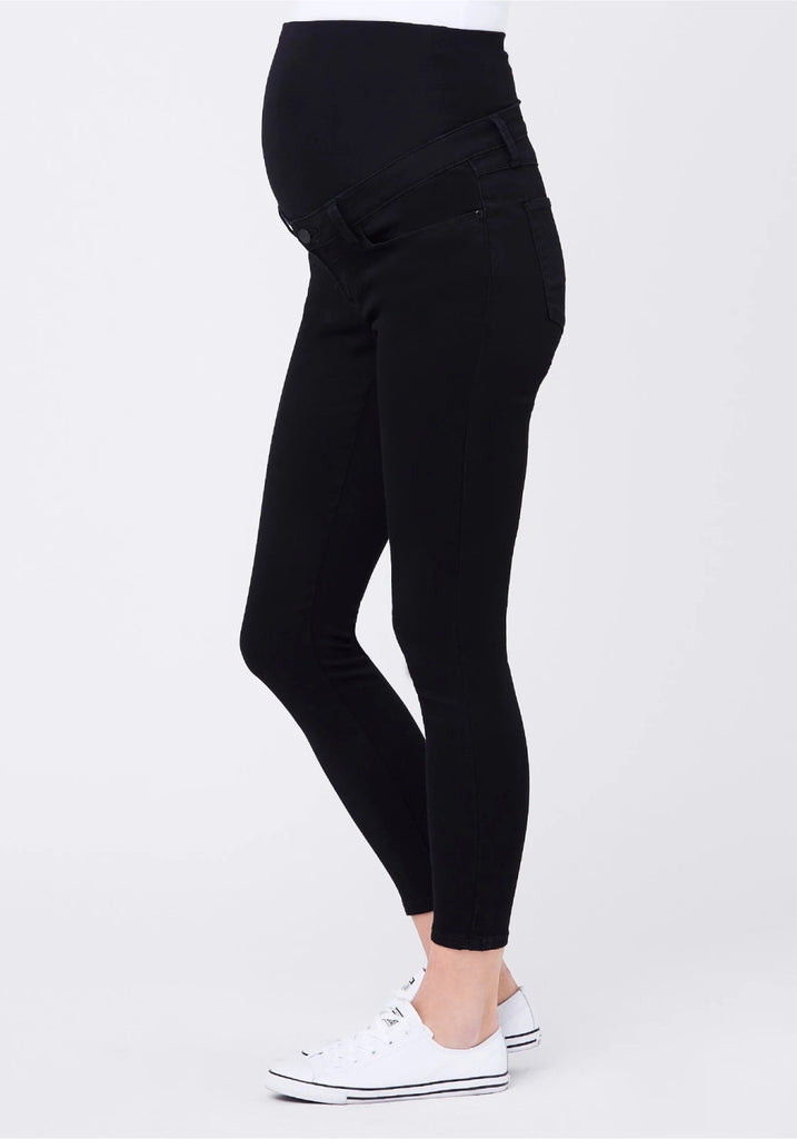 REBEL ANKLE GRAZER JEGGING (BLACK) - RIPE MATERNITY