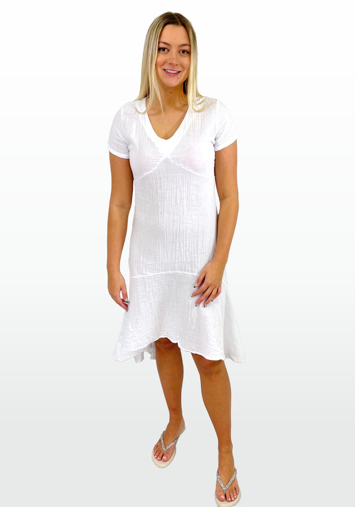 COTTON PAMELA DRESS (WHITE) - STARK