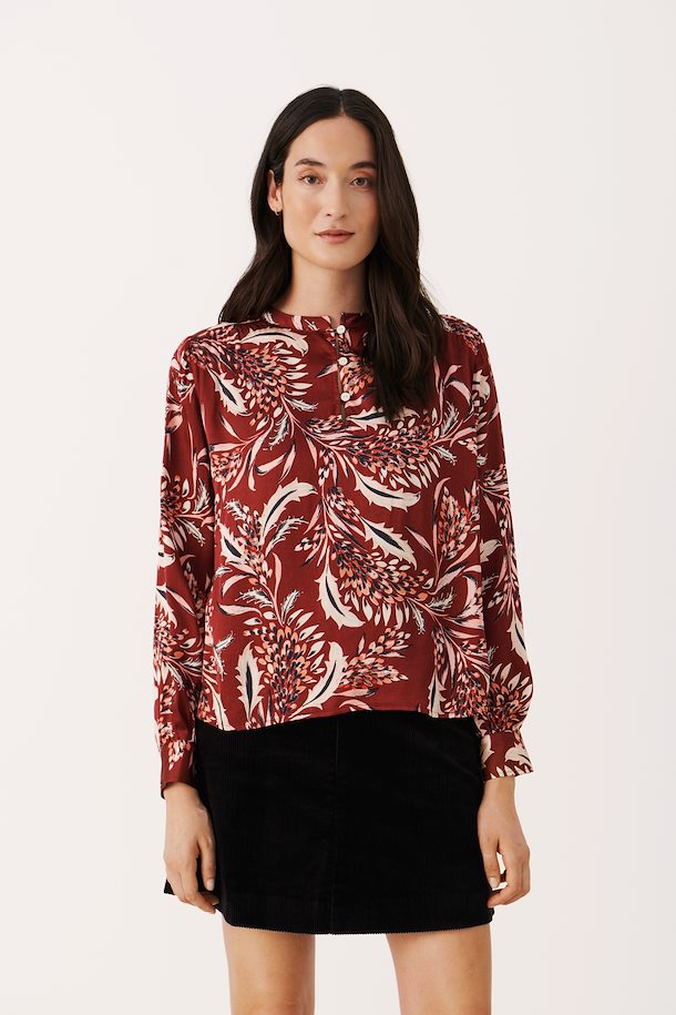 RENITA BLOUSE (TAWNY PORT ART PRINT) - PART TWO