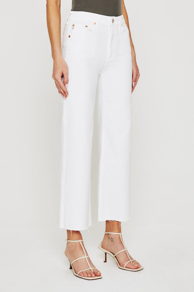 SAIGE MODERN WIDE LEG CROP (WHITE) - A.G. DENIM