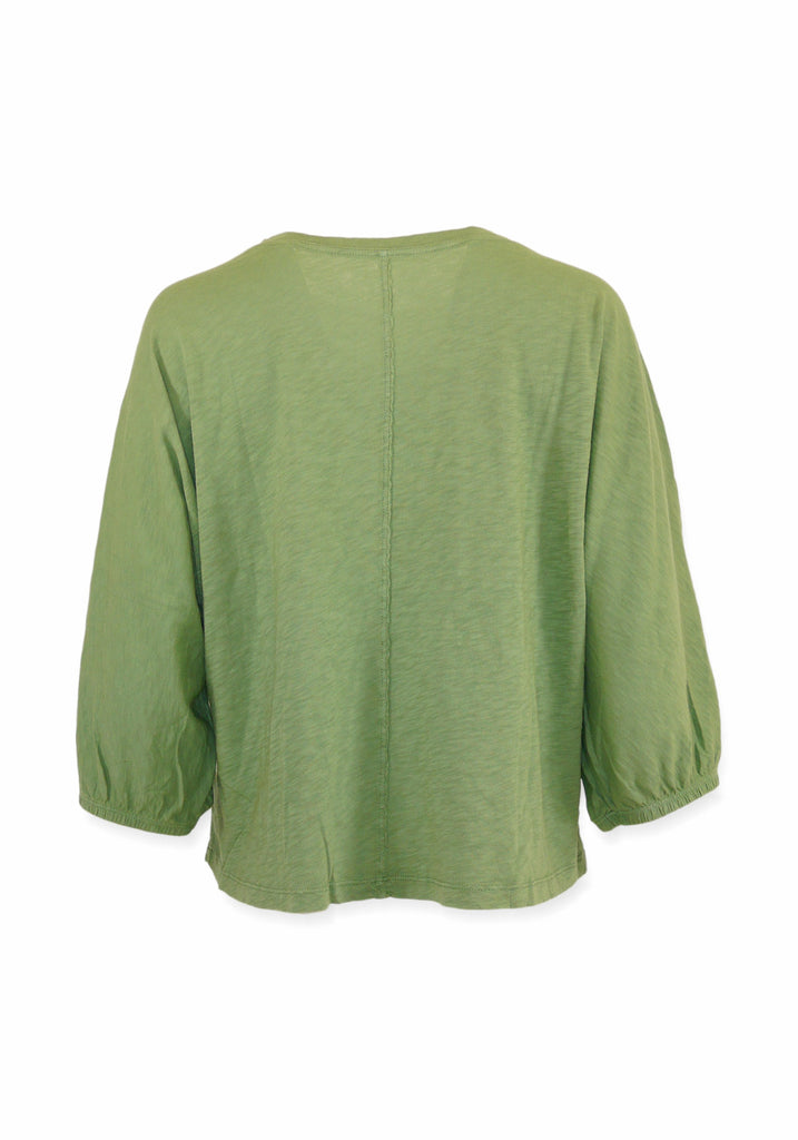 CORRY COTTON SLUB LONG SLEEVE TOP (CACTUS) - VELVET