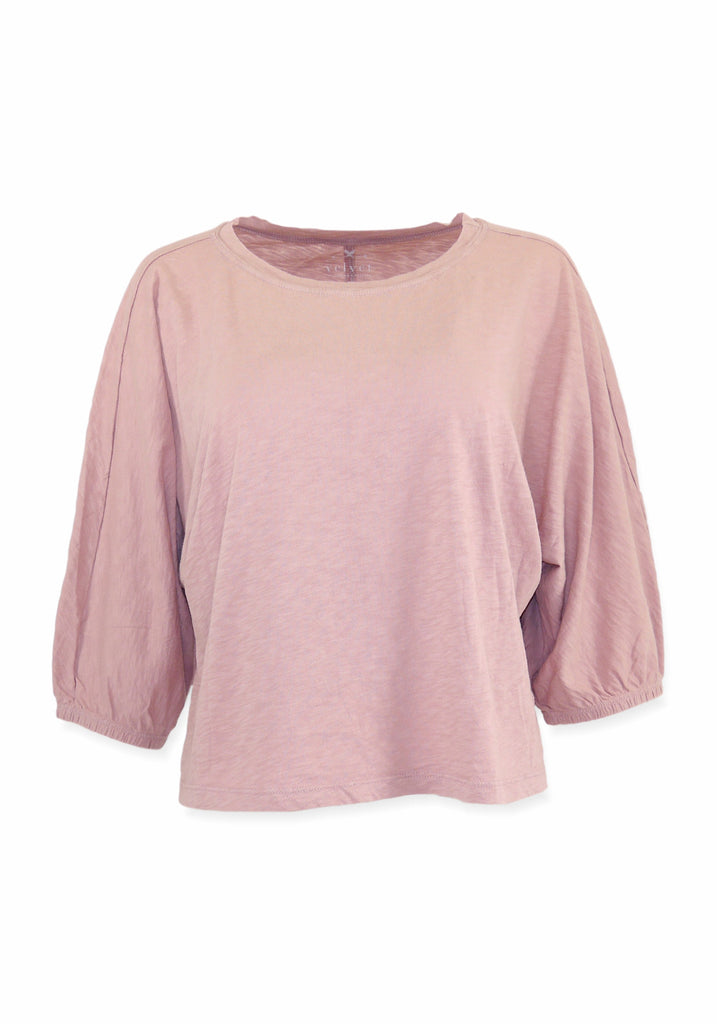 CORRY COTTON SLUB LONG SLEEVE TOP (POSEY) - VELVET