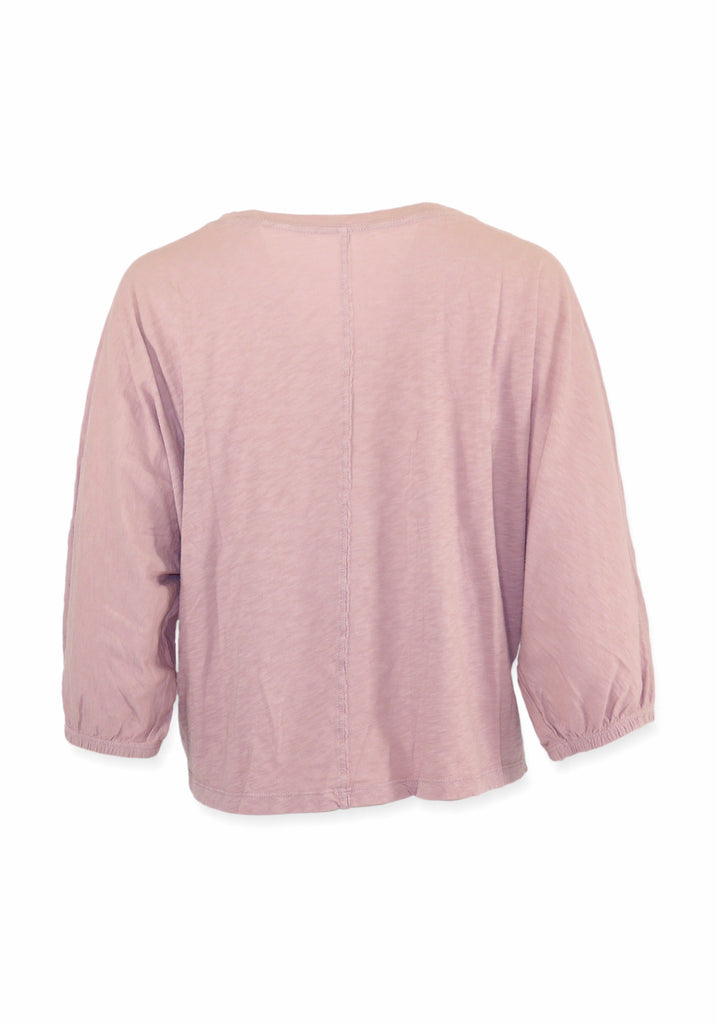 CORRY COTTON SLUB LONG SLEEVE TOP (POSEY) - VELVET