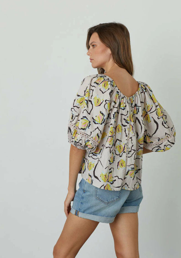 ZOEY LILY PAD PRINTED TOP - VELVET
