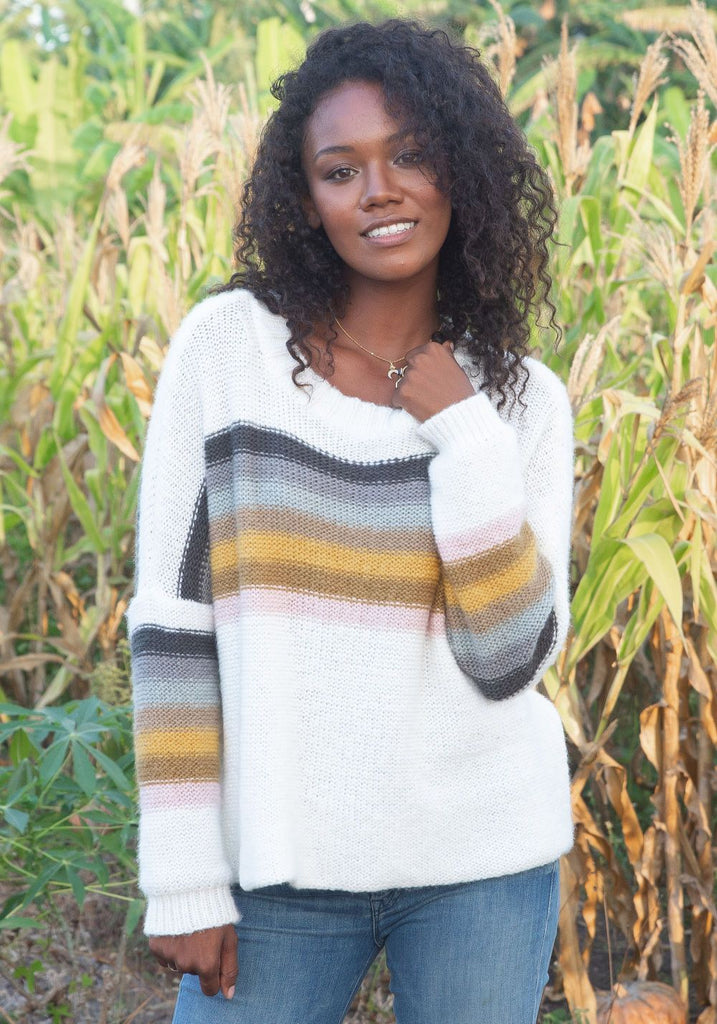 DESERT STRIPE SLOUCHY SWEATER - WOODEN SHIPS