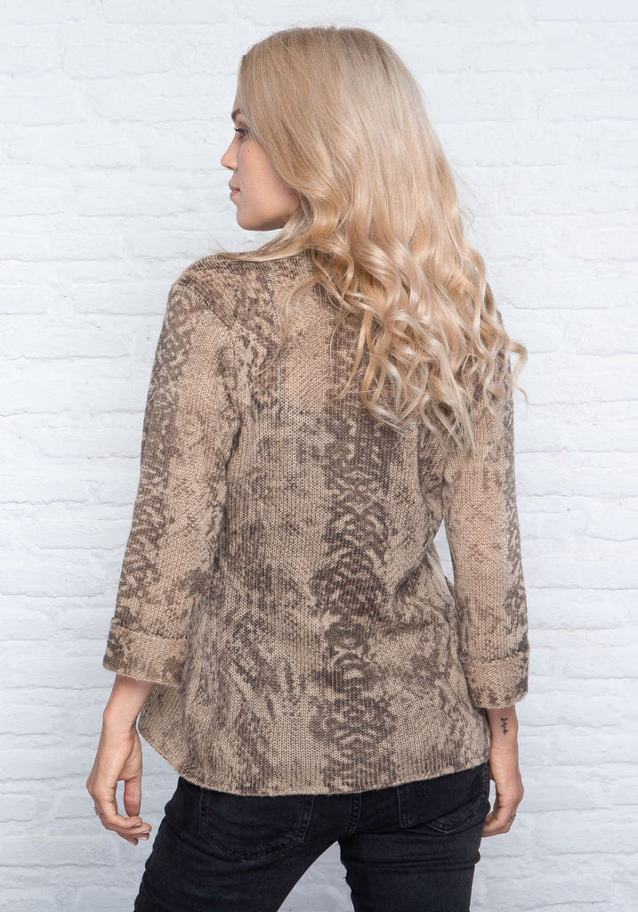 SNAKESKIN PRINTED KNIT BLAZER - WOODEN SHIPS