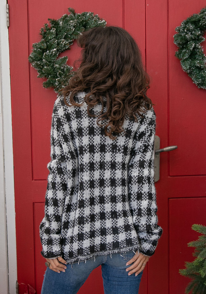 GRUNGE PLAID CHUNKY CREW - WOODEN SHIPS