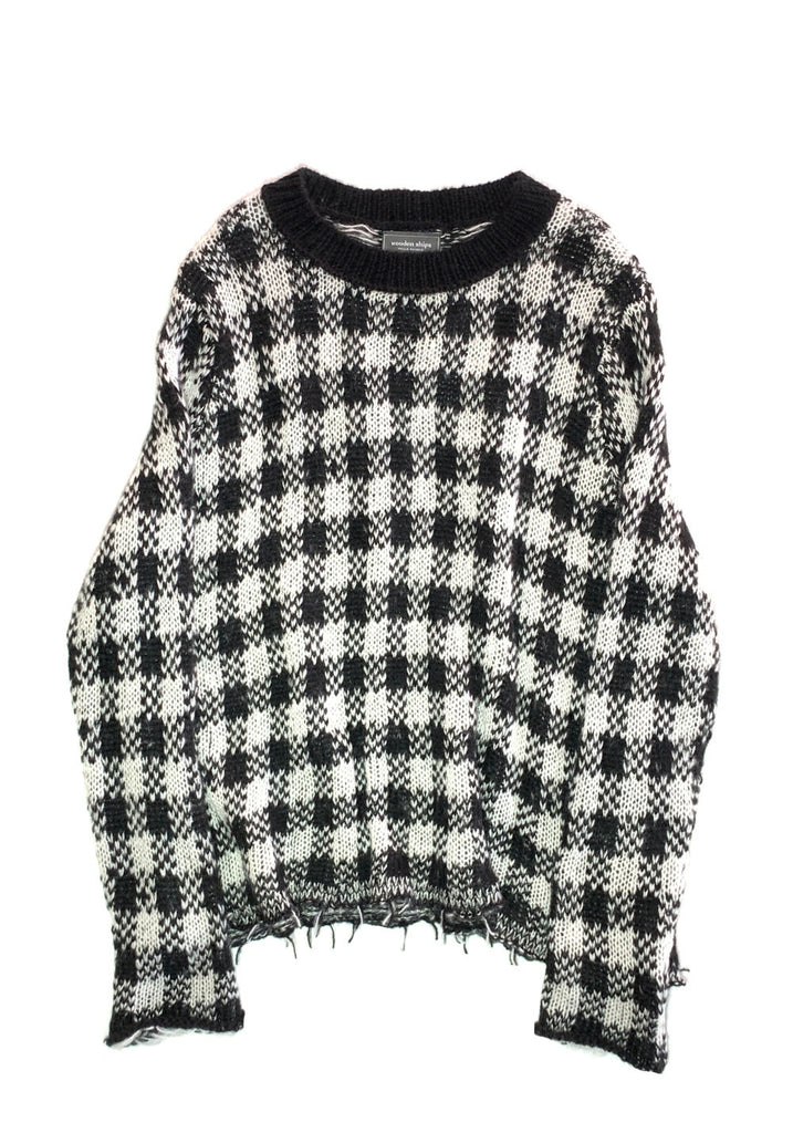 GRUNGE PLAID CHUNKY CREW - WOODEN SHIPS