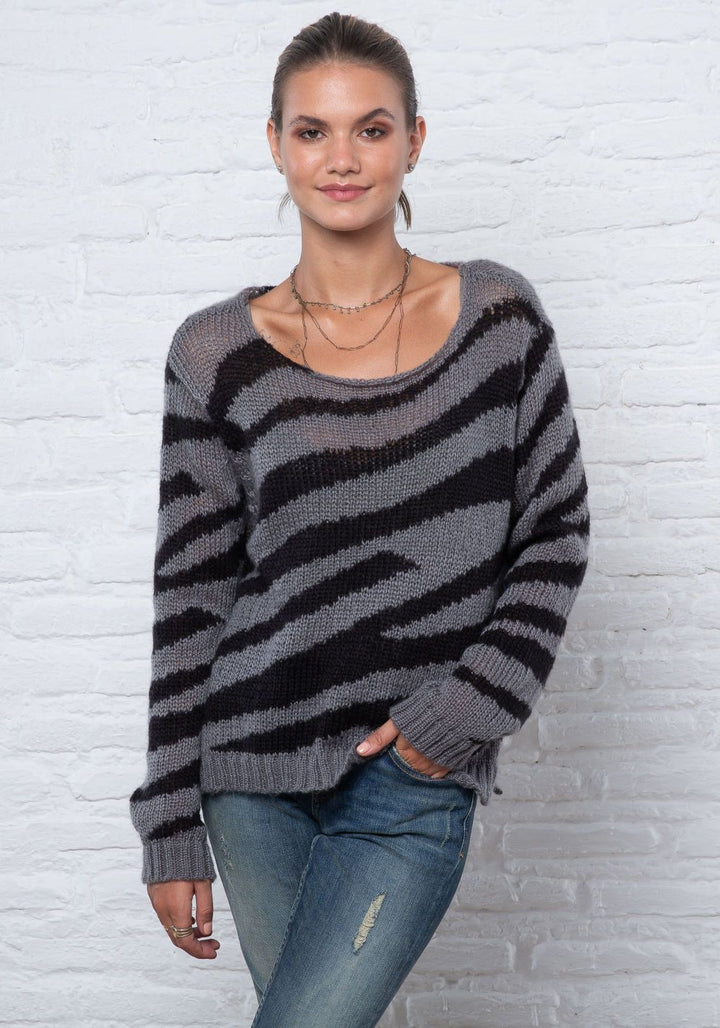 ZEBRA CREW NECK SWEATER - WOODEN SHIPS