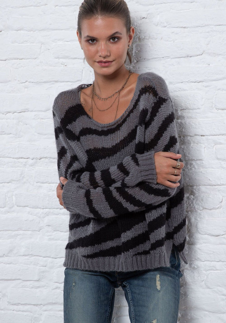 ZEBRA CREW NECK SWEATER - WOODEN SHIPS