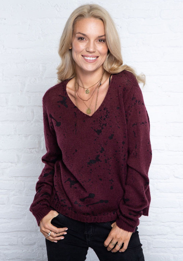 SPLATTER PRINT SLOUCHY KNIT - WOODEN SHIPS