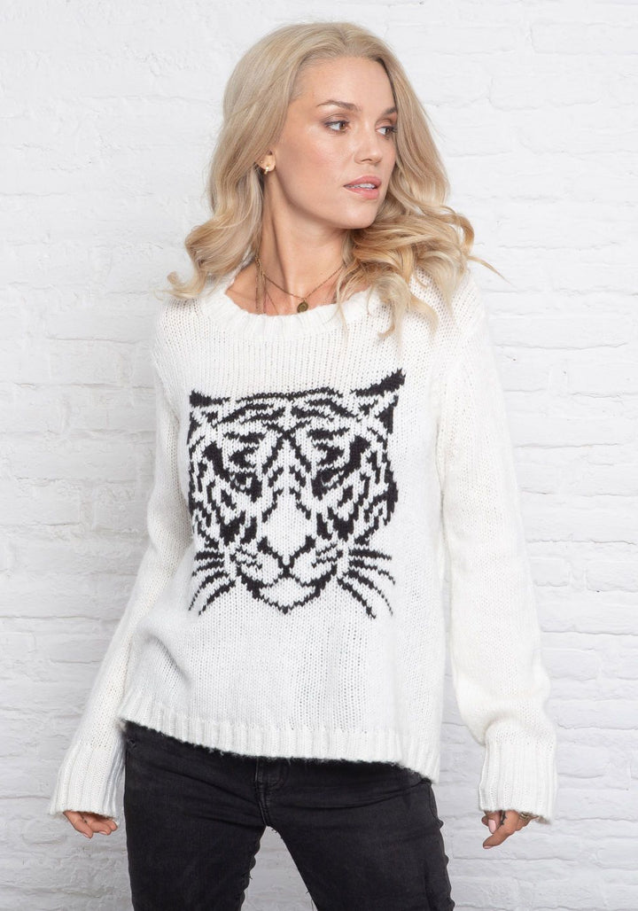 TIGER FACE CHUNKY KNIT SWEATER - WOODEN SHIPS